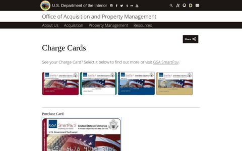 Charge Cards | U.S. Department of the Interior