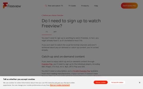 Do I need to sign up to watch Freeview? | Freeview