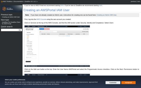 Creating an AWSPortal IAM User — Deadline 10.1.12.1 ...