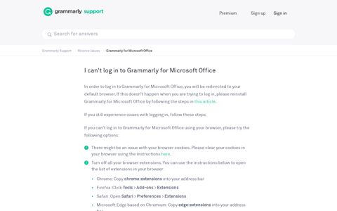 I can't log in to Grammarly for Microsoft Office – Grammarly ...