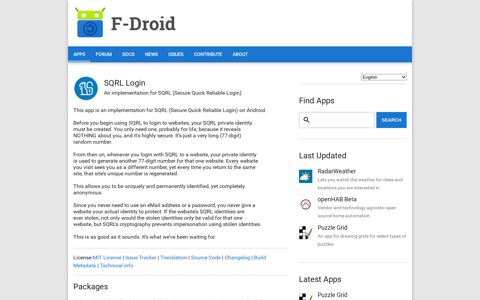 SQRL Login | F-Droid - Free and Open Source Android App ...