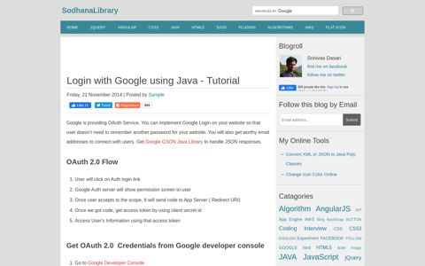 Login with Google using Java - Tutorial - SodhanaLibrary