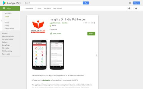 Insights On India IAS Helper – Apps on Google Play