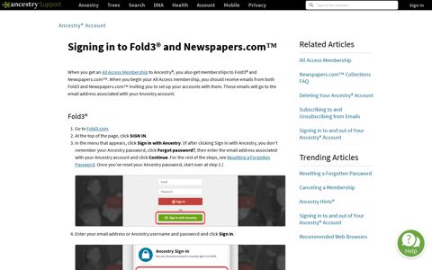 Signing in to Fold3® and Newspapers.com™ - Ancestry Support