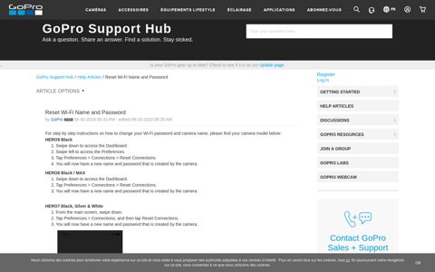 Reset Wi-Fi Name and Password - GoPro Support Hub