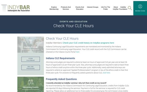 Check Your CLE Hours - Indianapolis Bar Association