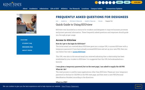 Frequently Asked Questions for Designees | Kent State ...