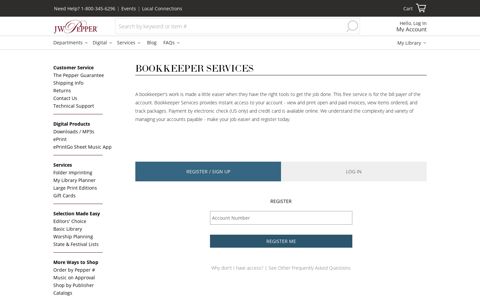 Bookkeeper Services | J.W. Pepper Sheet Music