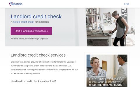 Landlord Credit Check - Experian Connect