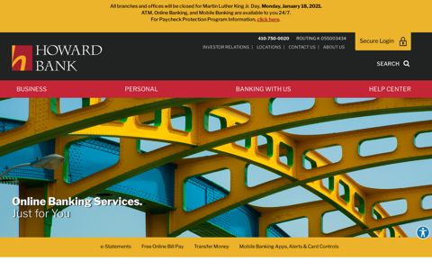 Online Banking Services | Howard Bank