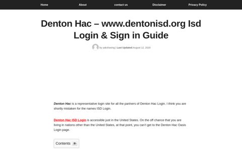 Denton Hac - www.dentonisd.org Isd Login & Sign in Guide