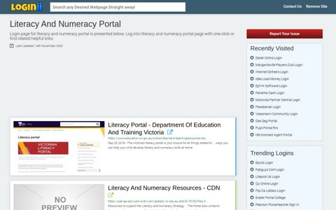 Literacy And Numeracy Portal - Loginii.com