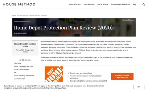Home Depot Protection Plan Review (2020) - House Method