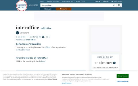 Interoffice | Definition of Interoffice by Merriam-Webster