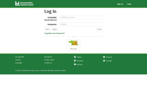 Sign up Login - Leicestershire County Council Self Service