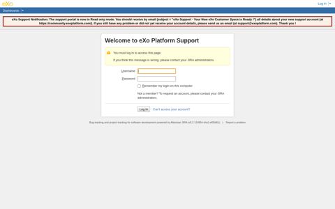 Log in - eXo Platform Support