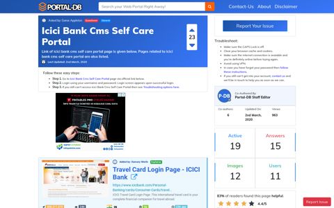 Icici Bank Cms Self Care Portal