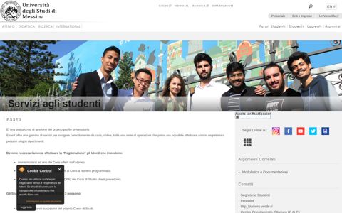 Esse3 | Universita' degli Studi di Messina - Unime