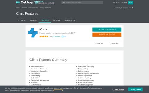 iClinic Features & Capabilities | GetApp®