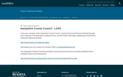 Hampshire County Council - LGPS | Finance, Planning and ...