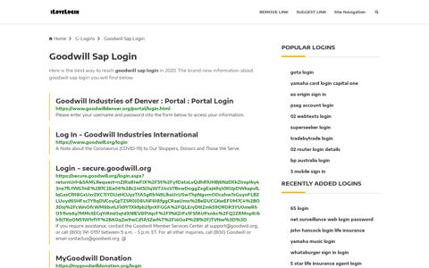 Goodwill Sap Login ❤️ One Click Access - iLoveLogin