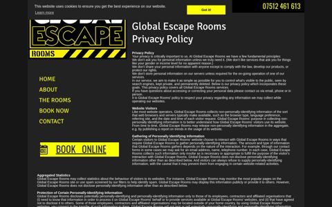 Privacy Policy - Global Escape Rooms