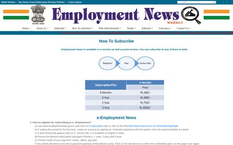 e-Employment News Subscription