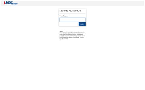 Sign In - Client Portal - First Command Bank