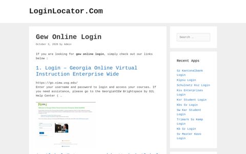 Gew Online Login - LoginLocator.Com