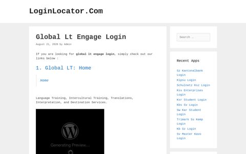 Global Lt Engage Login - LoginLocator.Com