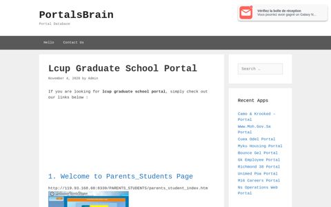 Lcup Graduate School Portal - PortalsBrain - Portal Database