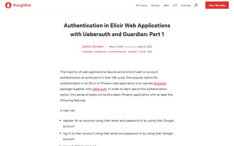 Authentication in Elixir Web Applications with Ueberauth and ...