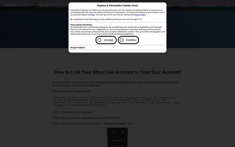 How to link your Xbox Live Fortnite name to an Epic Account