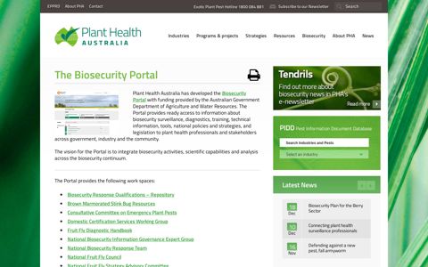 The Biosecurity Portal | Plant Health Australia