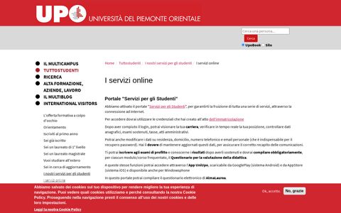 I servizi online | Ateneo - UPO