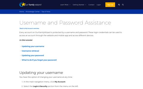 Username and Password Assistance | Parents - Website ...