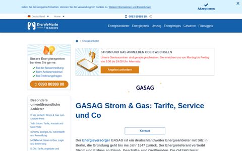 GASAG Strom & Gas: Tarife, Service und Co - Energiemarie