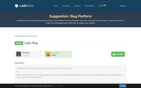 Login Bug | LabyMod Idea