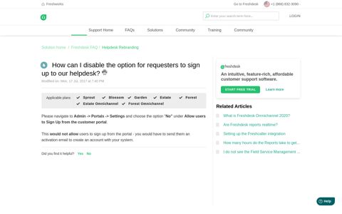 How can I disable the option for requesters to sign ... - Freshdesk
