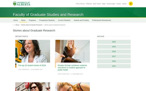 Stories about Graduate Research - University of Alberta