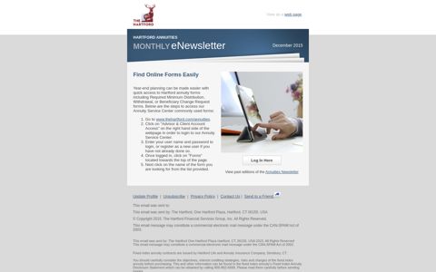 View past editions of the Annuities Newsletter - The Hartford