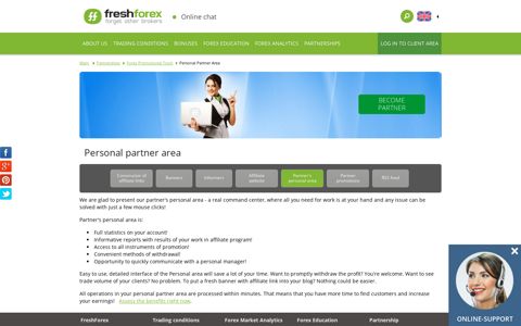 Personal partner area | FreshForex