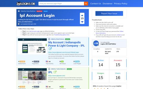 Ipl Account Login - Logins-DB