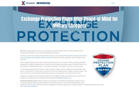 Exchange Protection Plans Offer Peace of Mind for Military ...