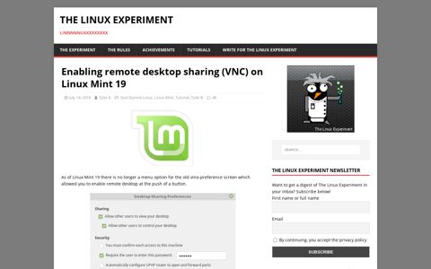 Enabling remote desktop sharing (VNC) on Linux Mint 19 ...