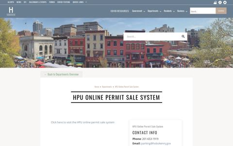 HPU Online Permit Sale System - Hoboken