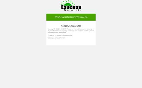 Members Login - Essensa Naturale Version 2.0