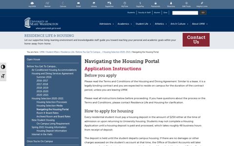 Navigating the Housing Portal - University of Mary Washington