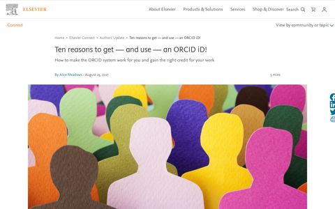 Ten reasons to get — and use — an ORCID iD! - Elsevier