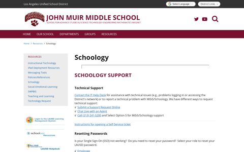 Schoology - John Muir Middle School - School Loop